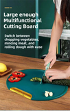 Darrahopens Home & Garden > Kitchenware > Kitchen Utensils 35X35CM Thickened Circular Standable Cutting Board - Food-Grade Double-Sided Kitchen Board with Space-Saving Vertical Storage