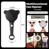 Darrahopens Home & Garden > Kitchenware > Kitchen Utensils 4-in-1 Multi-Function Can Opener, Essential Kitchen Tool for Opening Lids, Multi-Size Bottle Opener - Black