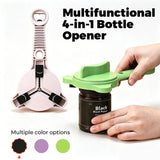 Darrahopens Home & Garden > Kitchenware > Kitchen Utensils 4-in-1 Multi-Function Can Opener, Essential Kitchen Tool for Opening Lids, Multi-Size Bottle Opener - Black