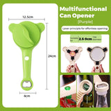 Darrahopens Home & Garden > Kitchenware > Kitchen Utensils 4-in-1 Multi-Function Can Opener, Essential Kitchen Tool for Opening Lids, Multi-Size Bottle Opener - Green