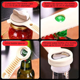 Darrahopens Home & Garden > Kitchenware > Kitchen Utensils 4-in-1 Multi-Function Can Opener, Essential Kitchen Tool for Opening Lids, Multi-Size Bottle Opener - Green