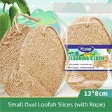 Darrahopens Home & Garden > Kitchenware > Kitchen Utensils 4-Pack Natural Loofah Sponge Scrubber (Oval Compressed Slice: 13x8CM) - Eco-Friendly Dual Use for Kitchen & Body