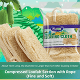 Darrahopens Home & Garden > Kitchenware > Kitchen Utensils 4-Pack Premium Soft Square Natural Loofah Segment Scrubber With Hanging Rope - Zero Waste Kitchen & Bath Loofah (Expands to >5cm Diameter & L 10CM)