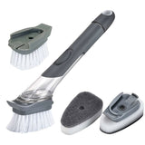 Darrahopens Home & Garden > Kitchenware > Kitchen Utensils 4 Pack Replaceable Brushes Dish Brush Refills, 2 In 1 Sponge And Bristle Brushes For Dish Washing, Easy Cleaning