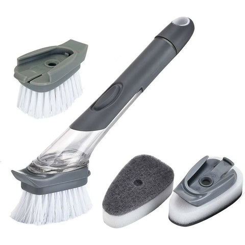 Darrahopens Home & Garden > Kitchenware > Kitchen Utensils 4 Pack Replaceable Brushes Dish Brush Refills, 2 In 1 Sponge And Bristle Brushes For Dish Washing, Easy Cleaning