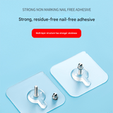 Darrahopens Home & Garden > Kitchenware > Kitchen Utensils 50-PCS Heavy Duty Adhesive Screw Stickers No Drilling Wall Hooks 6x6cm Waterproof Stainless Steel for Kitchen Bathroom Rental Friendly(14mm)
