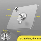 Darrahopens Home & Garden > Kitchenware > Kitchen Utensils 50-PCS Heavy Duty Adhesive Screw Stickers No Drilling Wall Hooks 6x6cm Waterproof Stainless Steel for Kitchen Bathroom Rental Friendly(6mm)