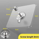 Darrahopens Home & Garden > Kitchenware > Kitchen Utensils 50-PCS Heavy Duty Adhesive Screw Stickers No Drilling Wall Hooks 6x6cm Waterproof Stainless Steel for Kitchen Bathroom Rental Friendly(8mm)