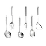 Darrahopens Home & Garden > Kitchenware > Kitchen Utensils 6PCS Stainless Steel Kitchen Utensil Set with Frying Spatula Colander and Spoon