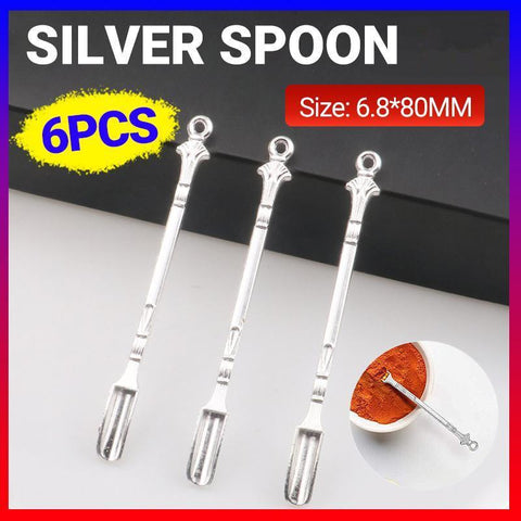 Darrahopens Home & Garden > Kitchenware > Kitchen Utensils 6X Mini Powder Ladle Scoop Mini Spoon Spatula Metal Shovel Silver color Spoon