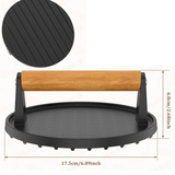 Darrahopens Home & Garden > Kitchenware > Kitchen Utensils 7" Heavy Duty Burger Press W/ Solid Wood Handle for Meat Smasher Hamburger Steak
