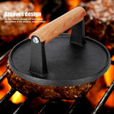 Darrahopens Home & Garden > Kitchenware > Kitchen Utensils 7" Heavy Duty Burger Press W/ Solid Wood Handle for Meat Smasher Hamburger Steak