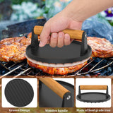 Darrahopens Home & Garden > Kitchenware > Kitchen Utensils 7" Heavy Duty Burger Press W/ Solid Wood Handle for Meat Smasher Hamburger Steak