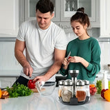 Darrahopens Home & Garden > Kitchenware > Kitchen Utensils 7 pieces rotating base spice dispenser, kitchen supplies, spice dispenser set, including salt, pepper and sugar dispenser - perfect for kitchen storage and organization