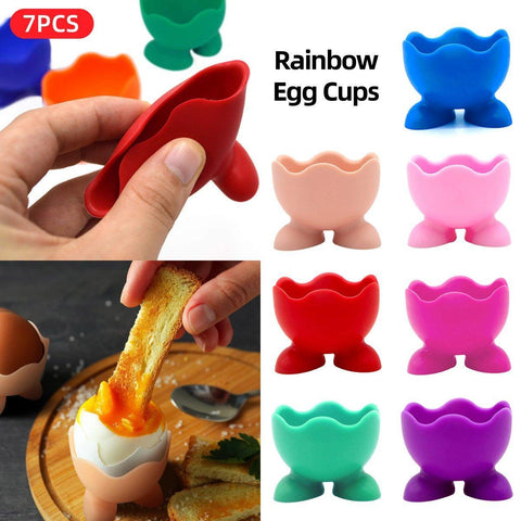 Darrahopens Home & Garden > Kitchenware > Kitchen Utensils 7PCS Breakfast Serving Cups Holders Set Boiled Egg Kitchen Silicone Egg Cup