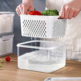 Darrahopens Home & Garden > Kitchenware > Kitchen Utensils 9-piece set (3 containers + 3 lids + 3 draining baskets) plastic food storage box - leak-proof, freezer-safe, reusable multi-functional kitchen storage box, suitable for fruits, vegetables and most foods