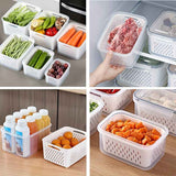 Darrahopens Home & Garden > Kitchenware > Kitchen Utensils 9-piece set (3 containers + 3 lids + 3 draining baskets) plastic food storage box - leak-proof, freezer-safe, reusable multi-functional kitchen storage box, suitable for fruits, vegetables and most foods
