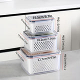Darrahopens Home & Garden > Kitchenware > Kitchen Utensils 9-piece set (3 containers + 3 lids + 3 draining baskets) plastic food storage box - leak-proof, freezer-safe, reusable multi-functional kitchen storage box, suitable for fruits, vegetables and most foods