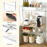 Darrahopens Home & Garden > Kitchenware > Kitchen Utensils Artiss 4-Tier Metal Kitchen Rack Shelf Silver Storage Shelves Organizer Microwave Stand 90cmx151cm