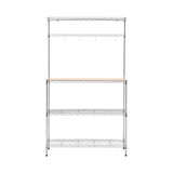 Darrahopens Home & Garden > Kitchenware > Kitchen Utensils Artiss 4-Tier Metal Kitchen Rack Shelf Silver Storage Shelves Organizer Microwave Stand 90cmx151cm