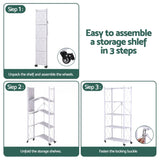 Darrahopens Home & Garden > Kitchenware > Kitchen Utensils Artiss 5-Tier Foldable Kitchen Bakers Rack 71x160cm Microwave Stand White In Australia - Darrahopens