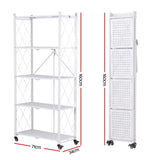 Darrahopens Home & Garden > Kitchenware > Kitchen Utensils Artiss 5-Tier Foldable Kitchen Bakers Rack 71x160cm Microwave Stand White In Australia - Darrahopens