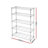 Darrahopens Home & Garden > Kitchenware > Kitchen Utensils Artiss 5-Tier Kitchen Rack Shelf Shelving 120x45x179CM Adjustable Metal Storage Shelves