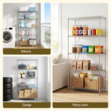 Darrahopens Home & Garden > Kitchenware > Kitchen Utensils Artiss 5-Tier Kitchen Rack Shelf Shelving 90x35x182CM Adjustable Metal Storage Shelves
