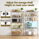 Darrahopens Home & Garden > Kitchenware > Kitchen Utensils Artiss 5-Tier Kitchen Rack Shelf Shelving 90x35x182CM Adjustable Metal Storage Shelves