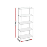 Darrahopens Home & Garden > Kitchenware > Kitchen Utensils Artiss 5-Tier Kitchen Rack Shelf Shelving Unit 60x35x150CM Adjustable Metal Storage Shelves Silver