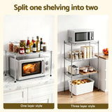 Darrahopens Home & Garden > Kitchenware > Kitchen Utensils Artiss 5-Tier Kitchen Rack Shelf Shelving Unit 60x35x150CM Adjustable Metal Storage Shelves Silver