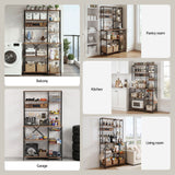 Darrahopens Home & Garden > Kitchenware > Kitchen Utensils Artiss Kitchen Rack with Power Outlets Hooks 96CMX170CM Microwave Storage Shelf
