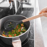 Darrahopens Home & Garden > Kitchenware > Kitchen Utensils Beechwood & silicone slotted spoon charcoal