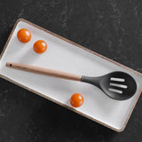 Darrahopens Home & Garden > Kitchenware > Kitchen Utensils Beechwood & silicone slotted spoon charcoal