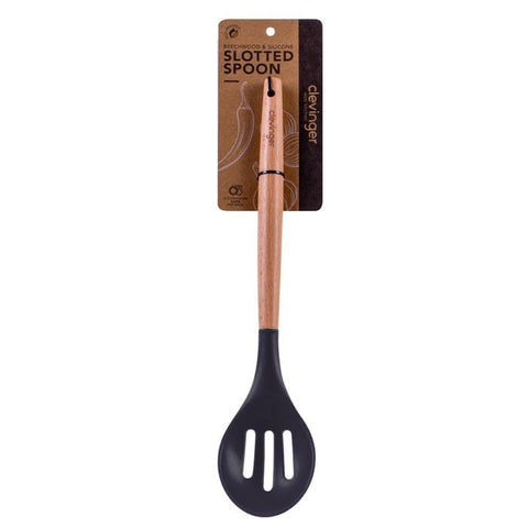 Darrahopens Home & Garden > Kitchenware > Kitchen Utensils Beechwood & silicone slotted spoon charcoal