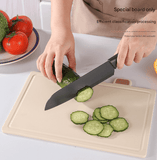 Darrahopens Home & Garden > Kitchenware > Kitchen Utensils Beige 4-Piece Index Cutting Board Set with Ventilated Storage Stand - Food-Safe PP Kitchen Chopping Boards