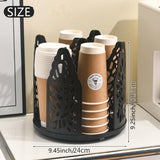 Darrahopens Home & Garden > Kitchenware > Kitchen Utensils Black 360°Rotating Multi-Scenario Countertop Storage Rack - Large Capacity 4 Compartment Holder for Coffee & Tea Cups
