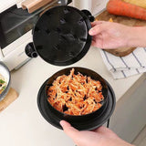 Darrahopens Home & Garden > Kitchenware > Kitchen Utensils Black Manual Meat Shredder with Spiked Interior for Quick Chicken Separation Professional Rotating Tool for Local Home Kitchens Effortless Meal Prep Solution