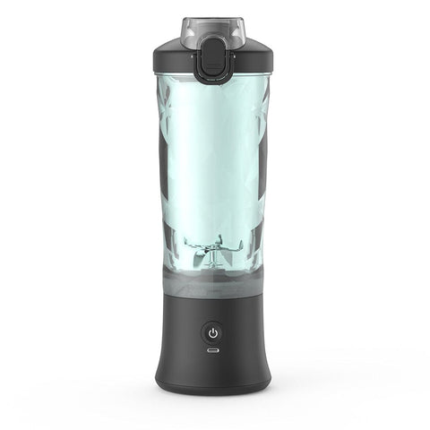 Darrahopens Home & Garden > Kitchenware > Kitchen Utensils Black Portable Blender 600ml Personal Smoothie Maker USB Rechargeable Juicer Cup with 6 Stainless Steel Blades 4000mAh Battery for Gym Travel and Camping
