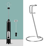 Darrahopens Home & Garden > Kitchenware > Kitchen Utensils Black Rechargeable Handheld Milk Frother and Electric Whisk Set 3 Speeds with 2 Stainless Steel Heads and Storage Stand Australian Home Barista Kit