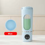 Darrahopens Home & Garden > Kitchenware > Kitchen Utensils Blue 3.7V Portable Blender 700ml Wireless Juicer Cup - 12 Blade USB Rechargeable Smoothie Maker with LED Display - Personal Fruit Mixer with Safety Lock - BPA Free Travel Blender for Home Office Outdoor