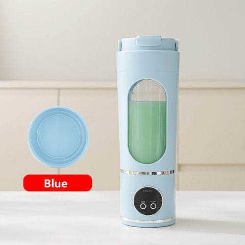 Darrahopens Home & Garden > Kitchenware > Kitchen Utensils Blue 7.4V Portable Blender 700ml Wireless Juicer Cup - 12 Blade USB Rechargeable Smoothie Maker with LED Display - Personal Fruit Mixer with Safety Lock - BPA Free Travel Blender for Home Office Outdoor