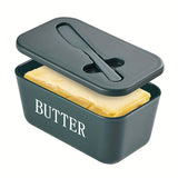 Darrahopens Home & Garden > Kitchenware > Kitchen Utensils BLUE **Food-Grade PP Large Butter Keeper with Cutting Blade | Airtight, Drying-Resistant, Easy to Slice – Long-Lasting Freshness, Your Kitchen & Baking Essential Helper**