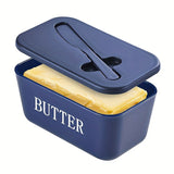 Darrahopens Home & Garden > Kitchenware > Kitchen Utensils BLUE **Food-Grade PP Large Butter Keeper with Cutting Blade | Airtight, Drying-Resistant, Easy to Slice – Long-Lasting Freshness, Your Kitchen & Baking Essential Helper**