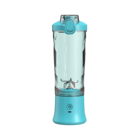 Darrahopens Home & Garden > Kitchenware > Kitchen Utensils Blue Portable Blender 600ml Personal Smoothie Maker USB Rechargeable Juicer Cup with 6 Stainless Steel Blades 4000mAh Battery for Gym Travel and Camping