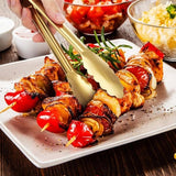 Darrahopens Home & Garden > Kitchenware > Kitchen Utensils Bread Tongs - 4-Piece Set - Kitchen Tongs for Home Use - Gold Stainless Steel Serving Tongs - Grill Tongs - Steak Tongs - Kitchen Tongs - For Cooking, Salads, Buffets, Appetizers and Desserts