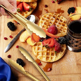 Darrahopens Home & Garden > Kitchenware > Kitchen Utensils Bread Tongs - 4-Piece Set - Kitchen Tongs for Home Use - Gold Stainless Steel Serving Tongs - Grill Tongs - Steak Tongs - Kitchen Tongs - For Cooking, Salads, Buffets, Appetizers and Desserts