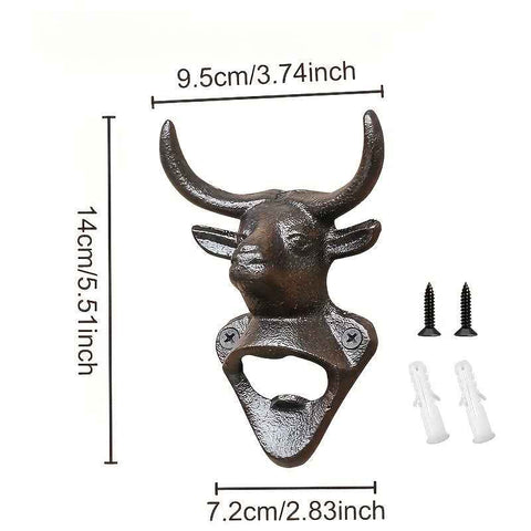 Darrahopens Home & Garden > Kitchenware > Kitchen Utensils bull head bottle opener, wall mounted bottle opener, kitchen accessory, party item, durable bottle opener, Australian home decor, bar accessory, gift for beer lovers