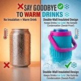 Darrahopens Home & Garden > Kitchenware > Kitchen Utensils Can-style insulated drink holder, mini can cooling cup, portable double-layer lightweight travel camping outdoor insulating sleeve for soda, beer and other beverages.(BLUE)