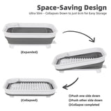 Darrahopens Home & Garden > Kitchenware > Kitchen Utensils Collapsible Dish Rack with Utensil Section Space-Saving Drying Rack for Compact Kitchens & Camping